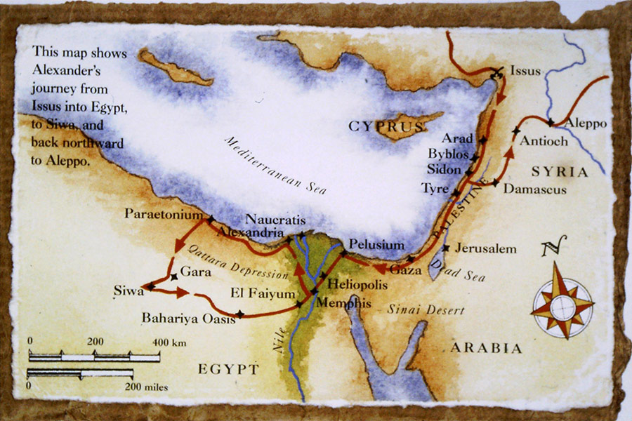 Alexander's travel to Egypt