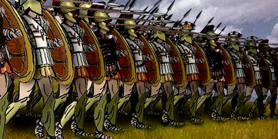 Spartan hoplites phalanx