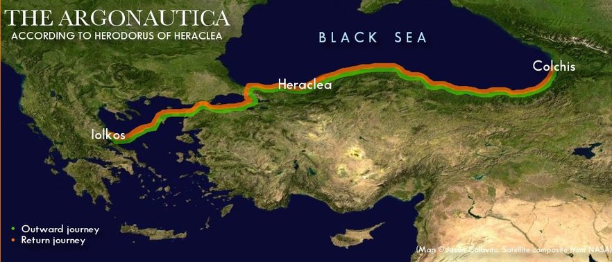 Argonauts route by Herodotus